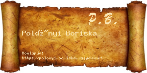 Polónyi Boriska névjegykártya